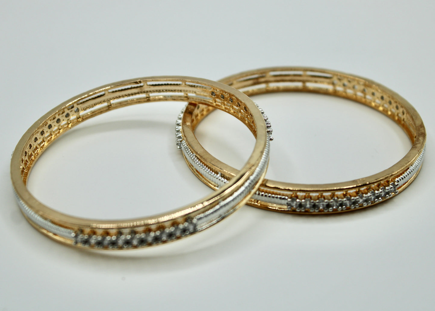 Two-Toned Cubic Zironia Bangle Set - E2250