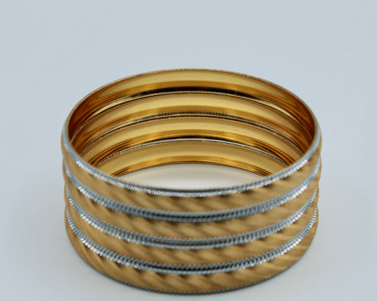 Traditional Two-Toned Golden Kada Set - E2266