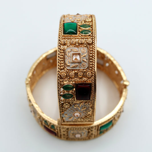 Meena and Gold Applique Kada Set - E2204