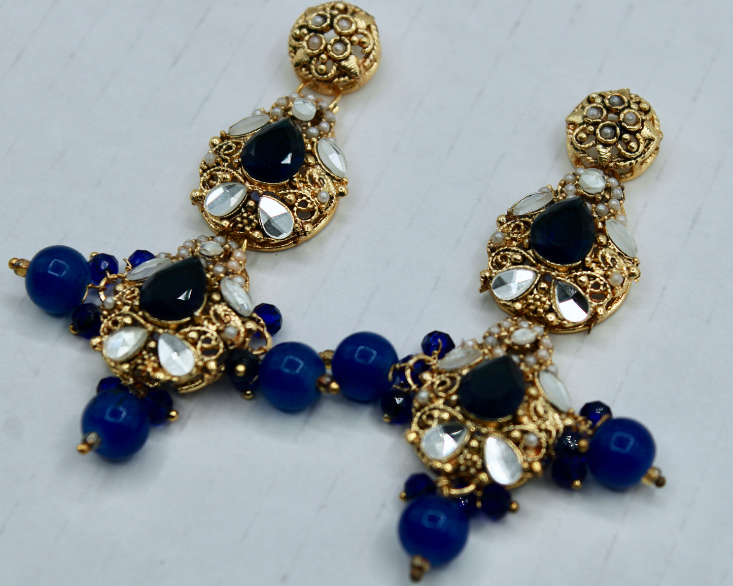 Faux Kundan Beaded Earrings - E2303