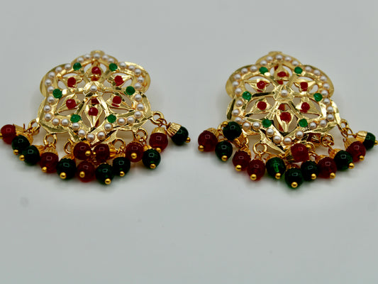 Lightweight Nauratan and Crystal Earrings - E540