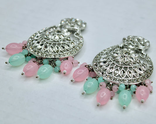 Faux Kundan and Bead Earrings - E559