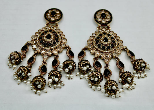 Diamante and Faux Pearl Earrings - E573