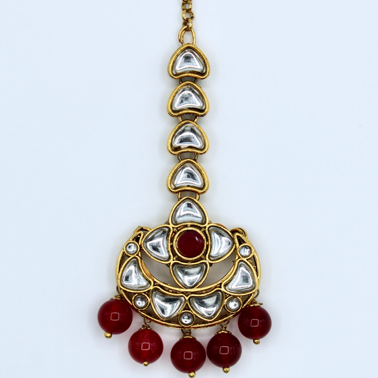 Kundan and Acrylic Bead Teeka - E521