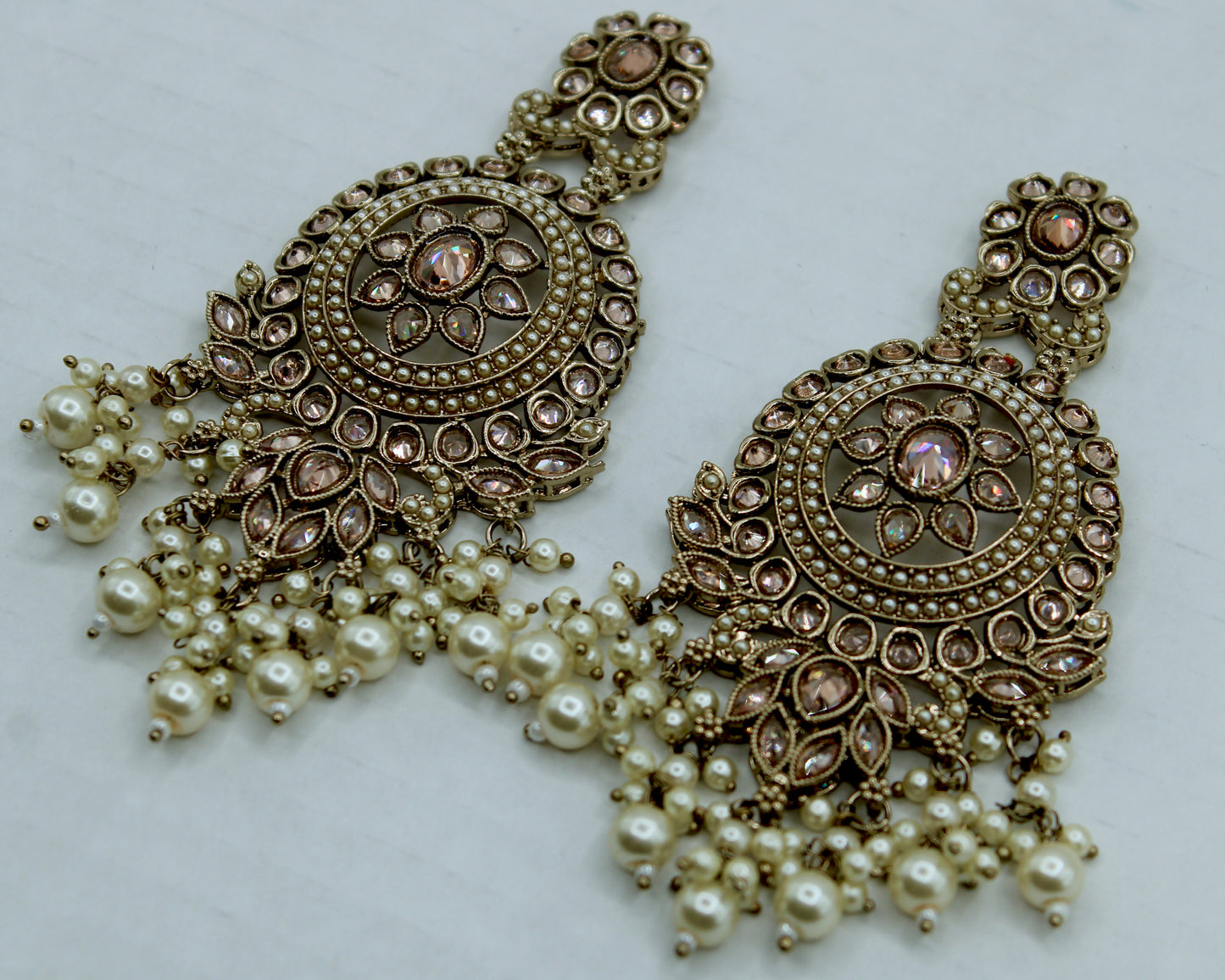 Traditional Gajra Earrings with Faux Kundan - E566