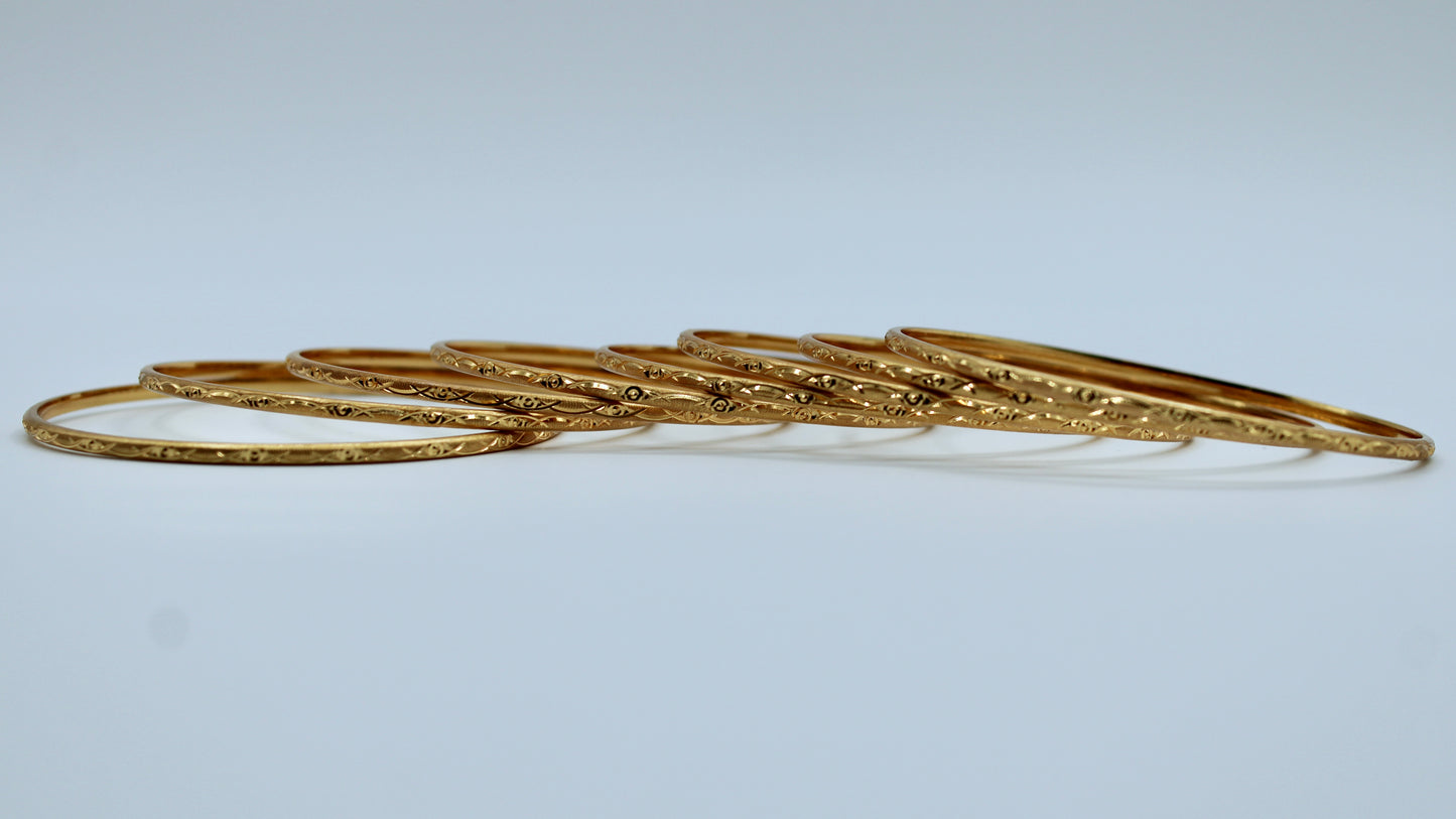 Traditional Golden Bangle Set - E2259