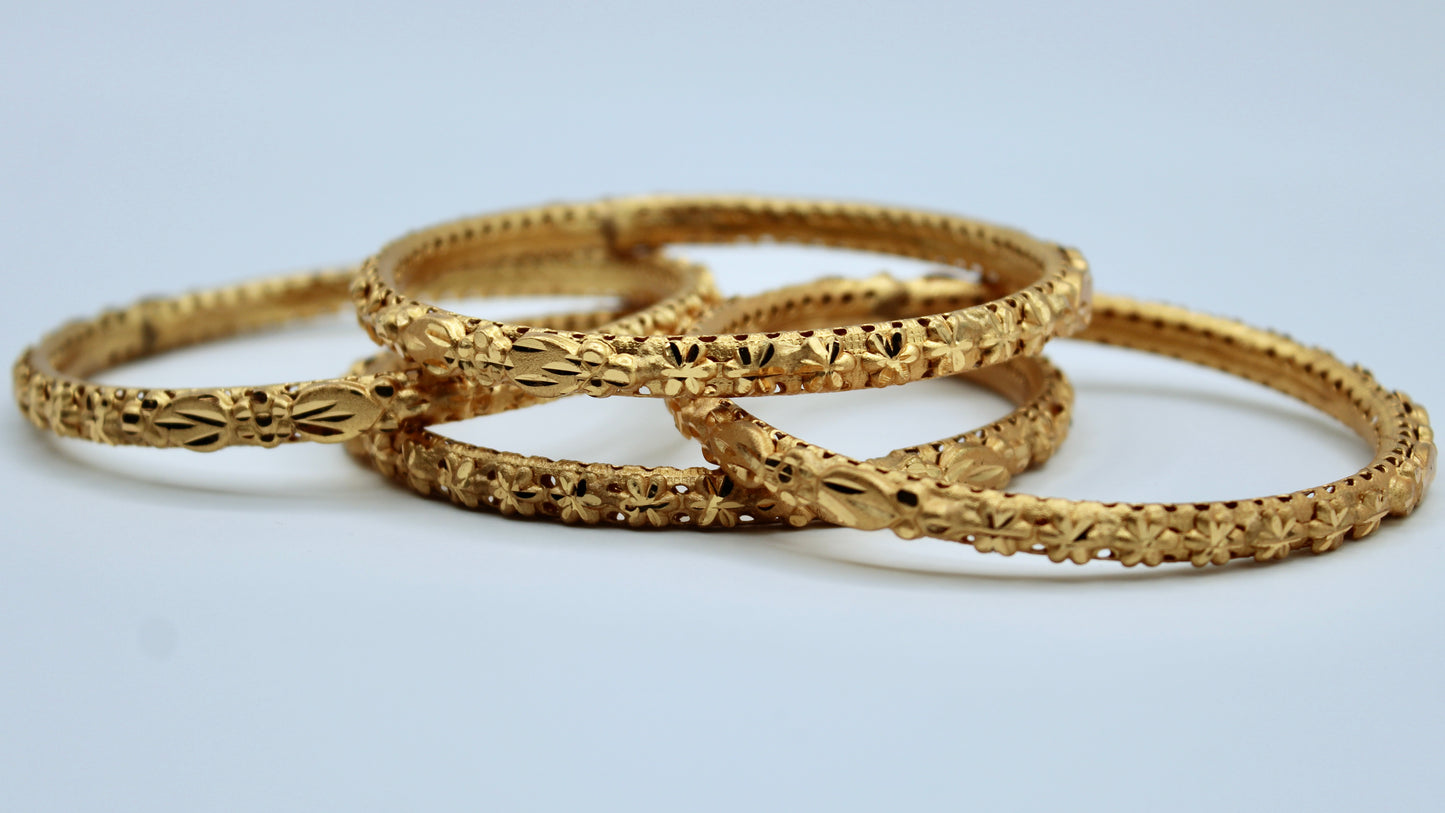 Traditional Golden Bangle Set - E2258