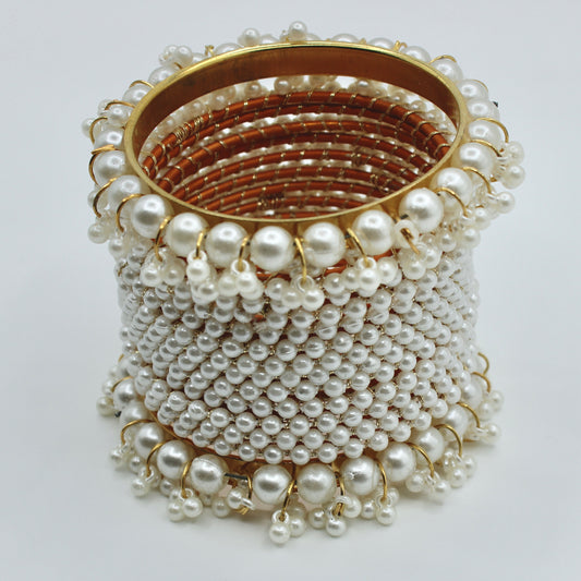 Faux Pearl Bangle Set - E500