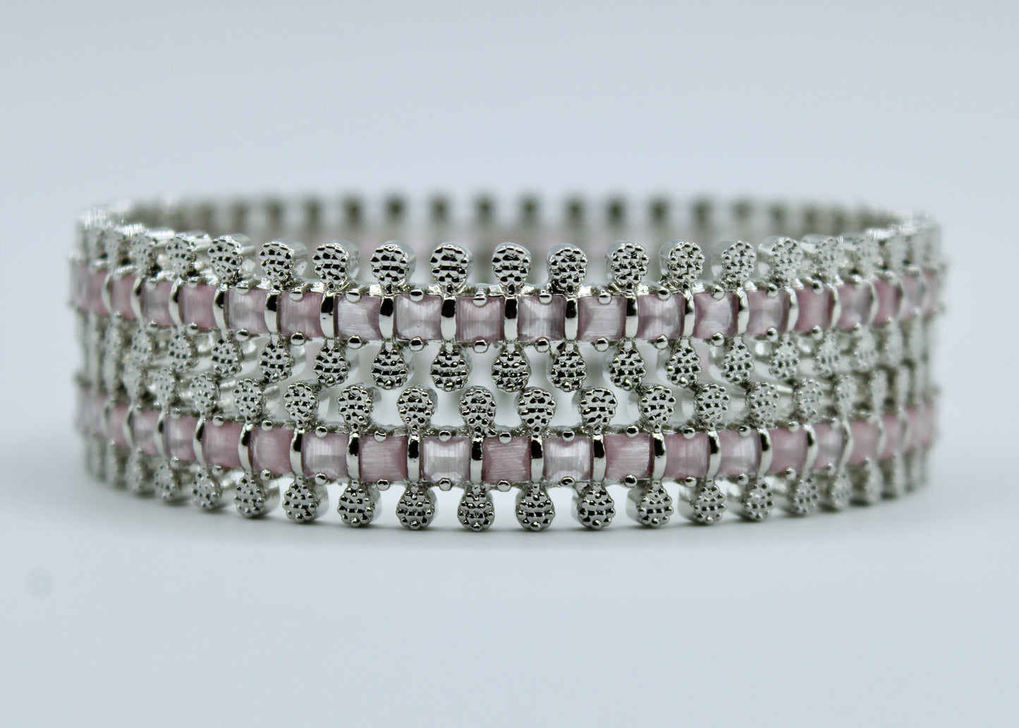 Studded Cubic Zironia Bangle Set - E2248