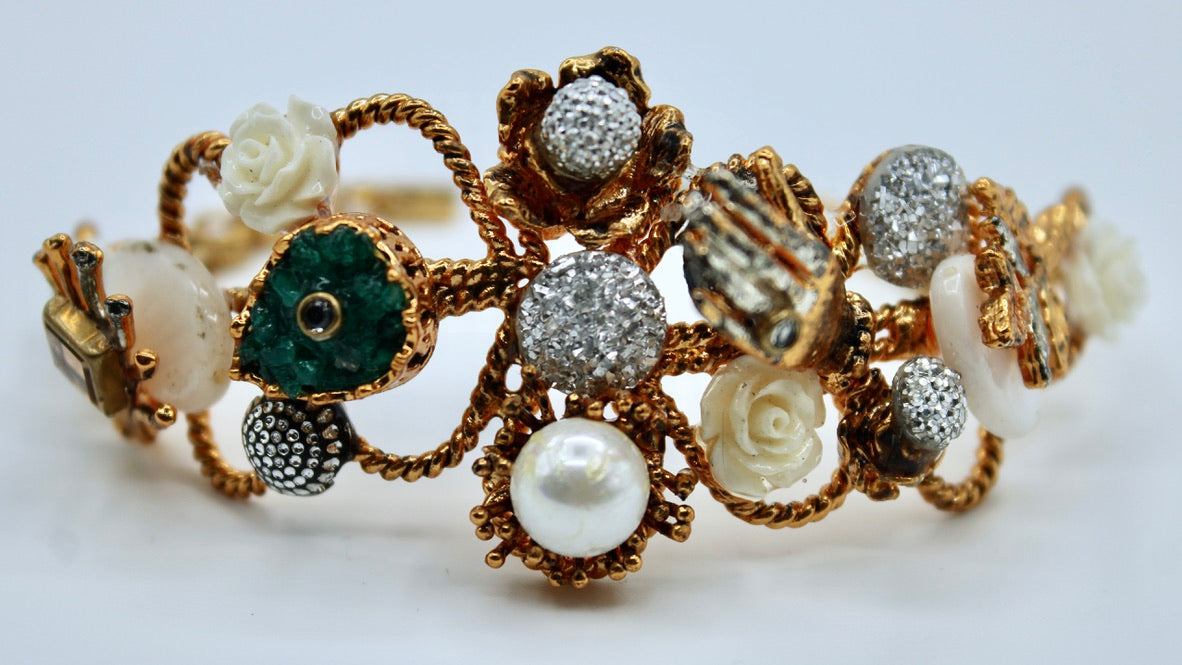 Turkish Crushed Stone Cuff Bracelet - E2306