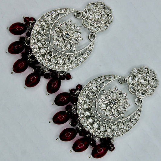 Faux Kundan Fashion Earrings with Beads - E569