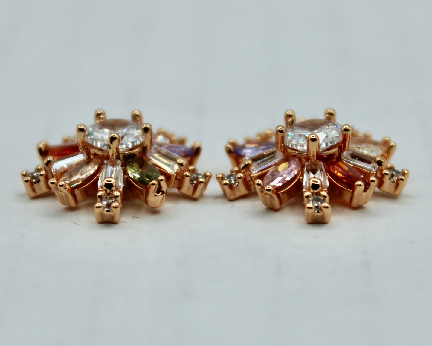 Multicoloured Cubic Zirconia Studs - E2325