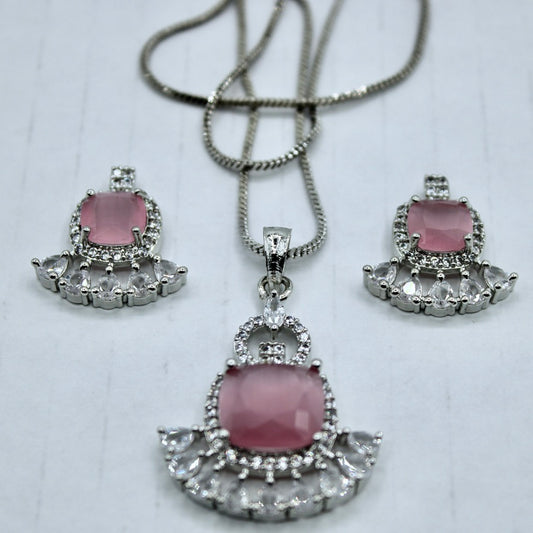 Old Mine Cut Cubic Zirconia Pendant Set - E2286