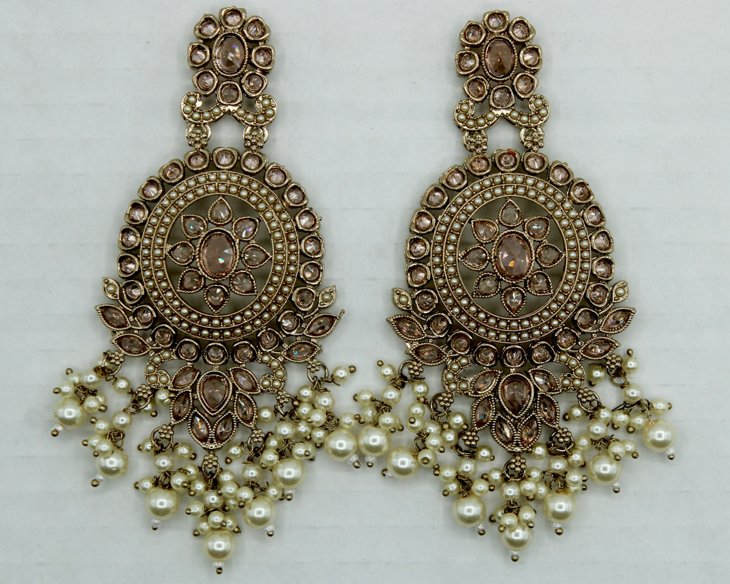 Traditional Gajra Earrings with Faux Kundan - E566