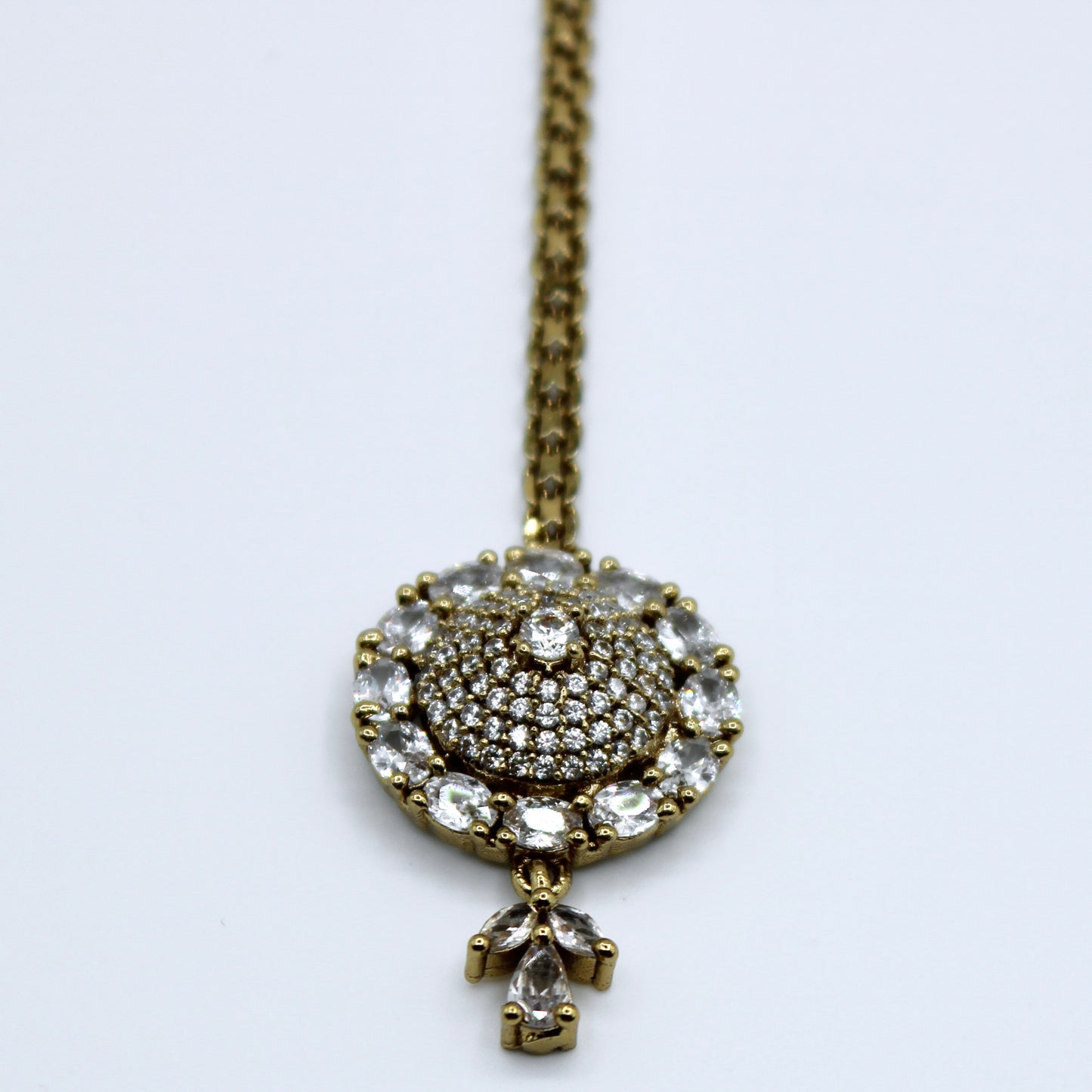 Golden Cubic Zirconia Teeka - E511