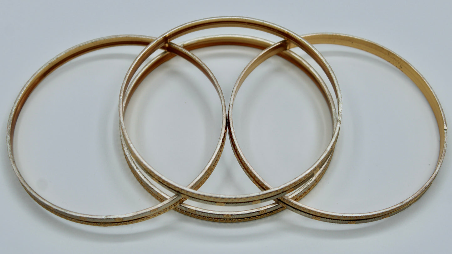 Two-Toned Traditional Golden Bangle Set - E2260