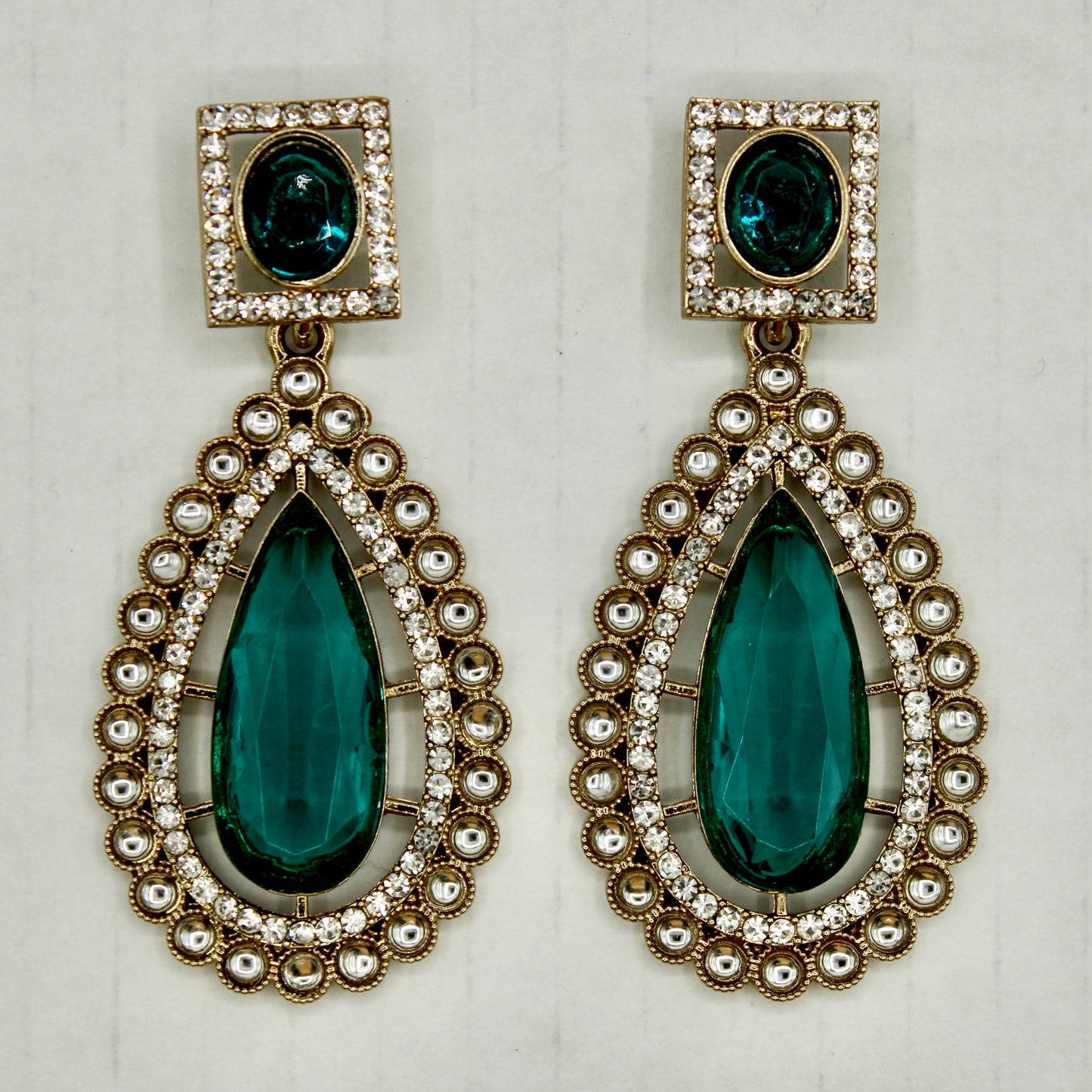 Traditional Cubic Zirconia Earrings - E549