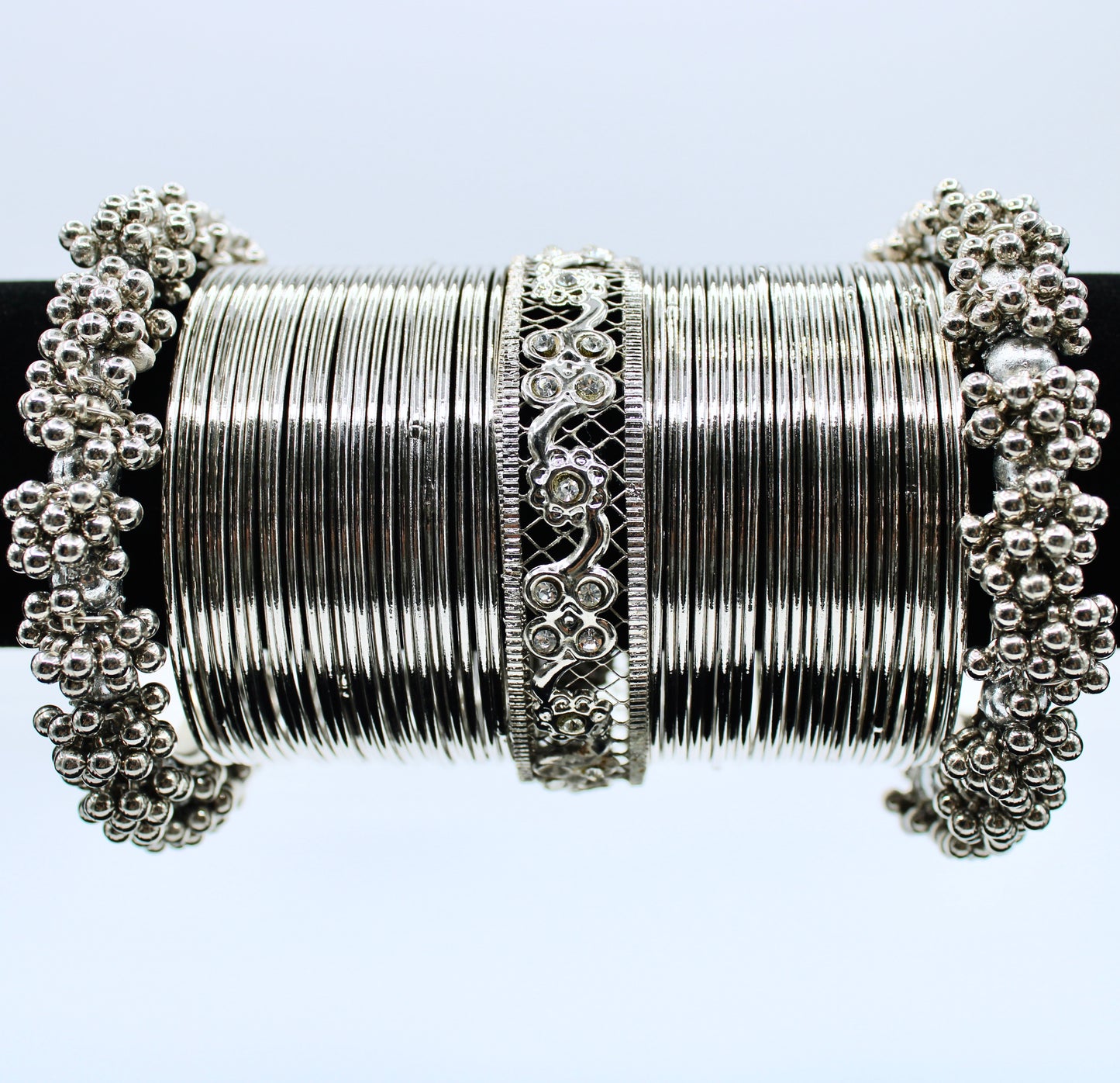 Silver Bangle and Kada Set - E505