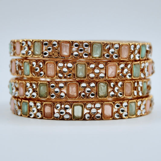 Faux Kundan Bangle Set - E2238