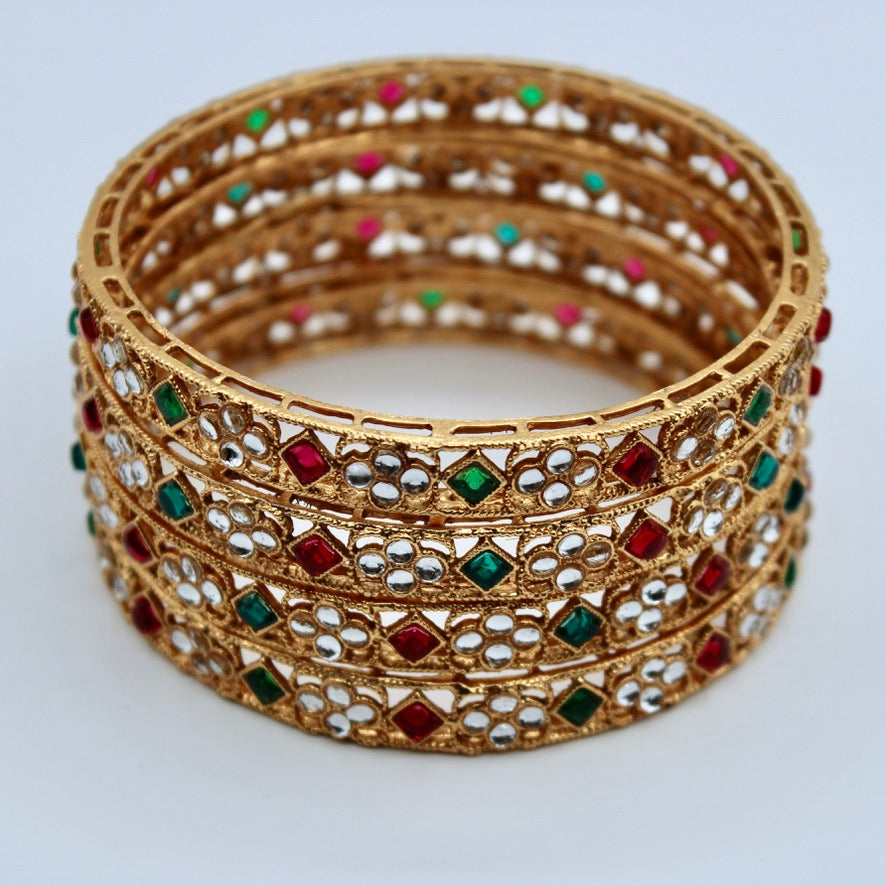 Faux Kundan Bangle Set - E2237