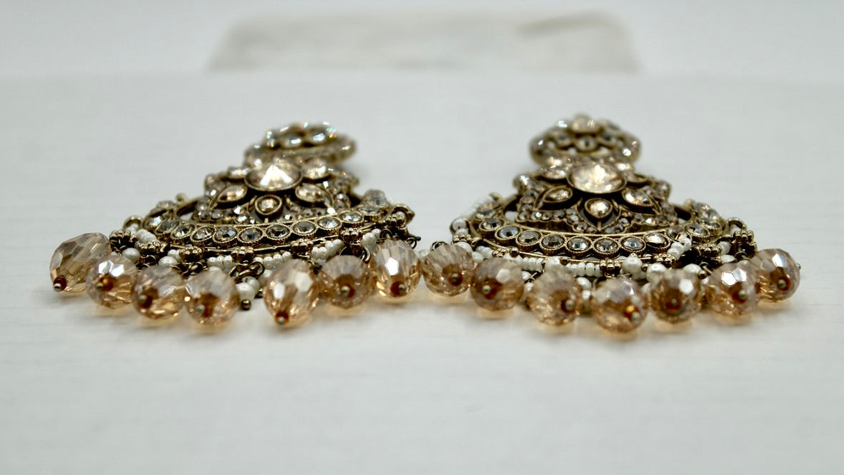 Faux Pearl and Kundan Earrings - E558