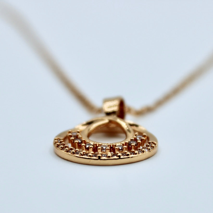 Cubic Zirconia Studded Necklace - E2294