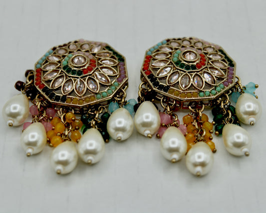 Faux Kundan Earrings - E563