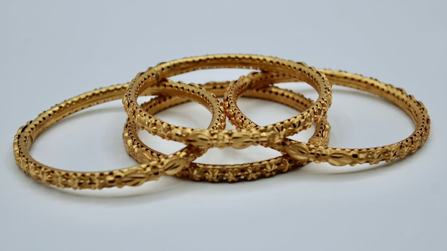 Traditional Golden Bangle Set - E2258
