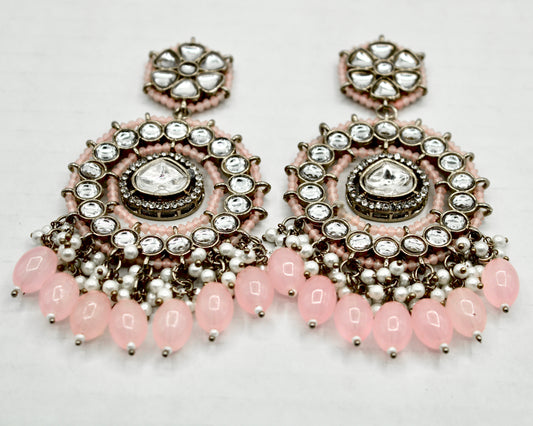 Faux Kundan and Acrylic Bead Fashion Earrings - E578