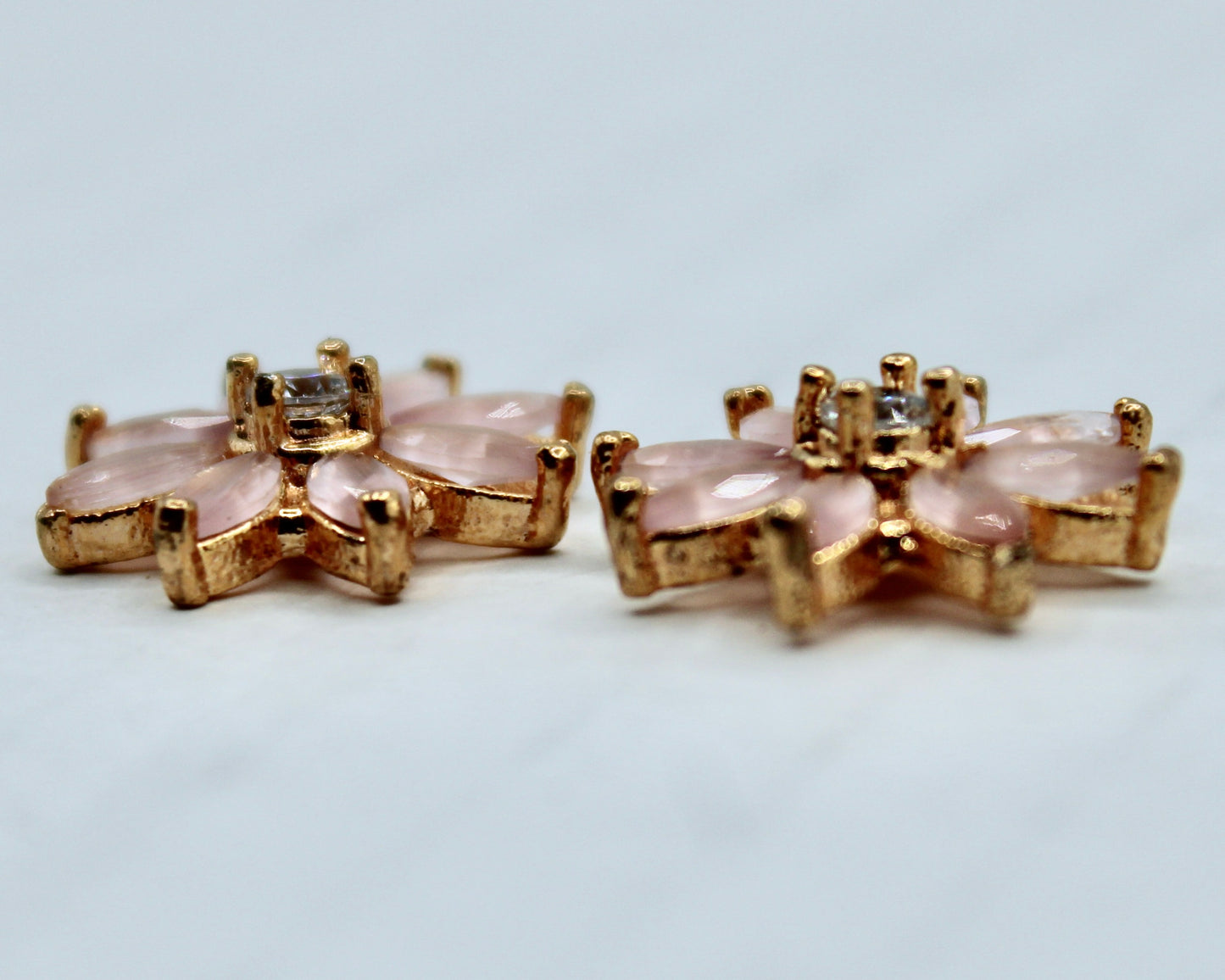 Marquis-Cut Floral Cubic Zirconia Studs - E2319