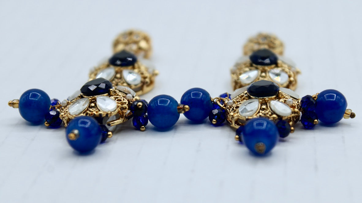 Faux Kundan Beaded Earrings - E2303