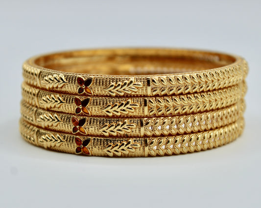 Floral Cubic Zirconia Bangle Set - E2270