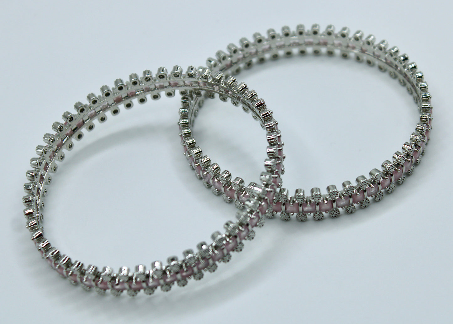 Studded Cubic Zironia Bangle Set - E2248