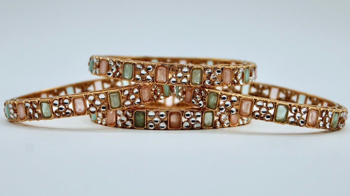 Faux Kundan Bangle Set - E2238