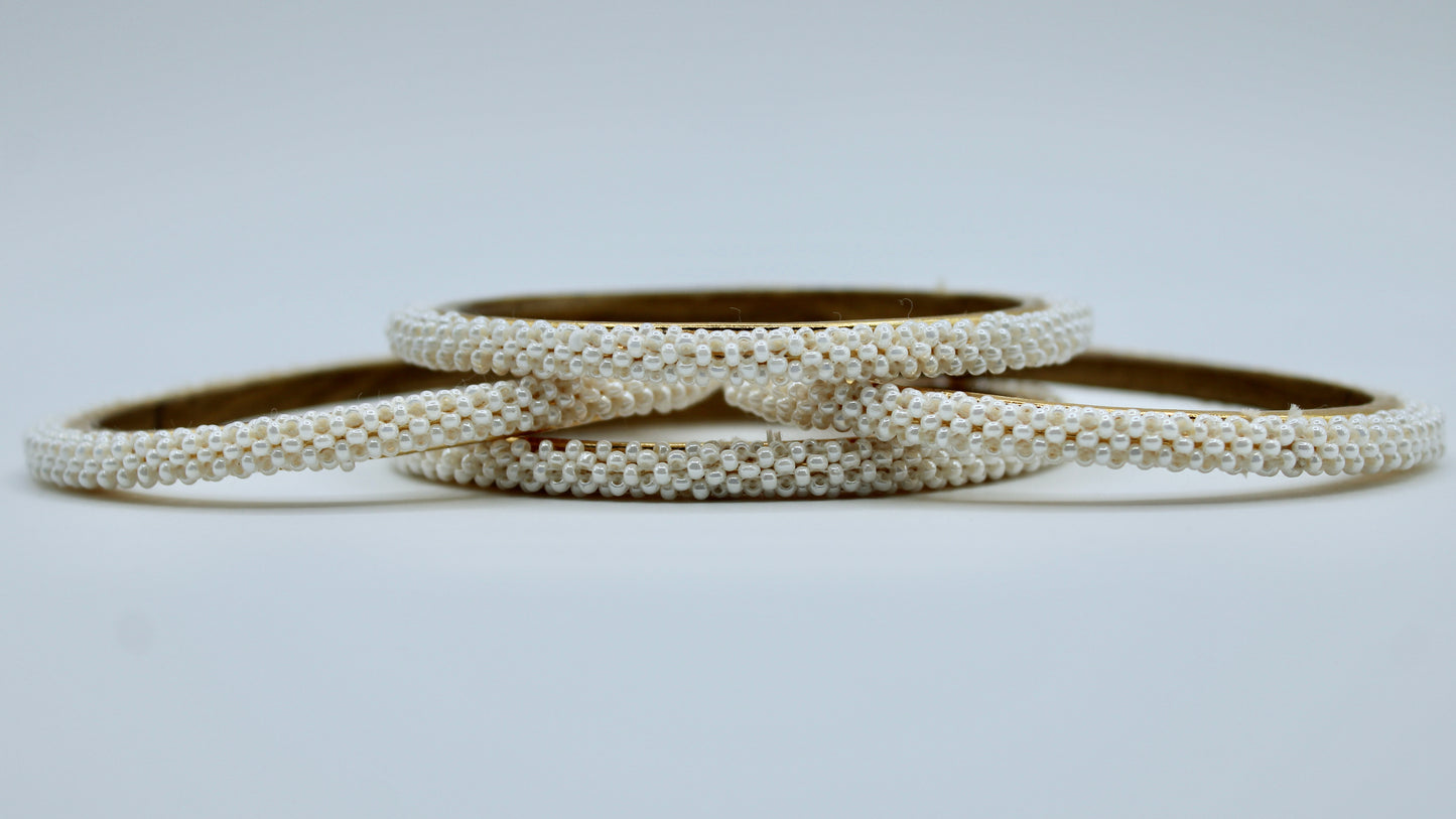 Faux Pearl Bead Bangle Set - E2256