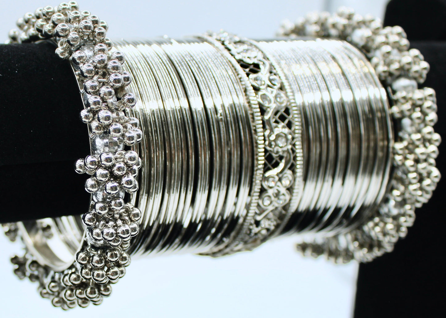 Silver Bangle and Kada Set - E505