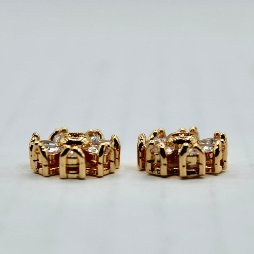 Pear-Cut Cubic Zirconia Floral Studs - E2331