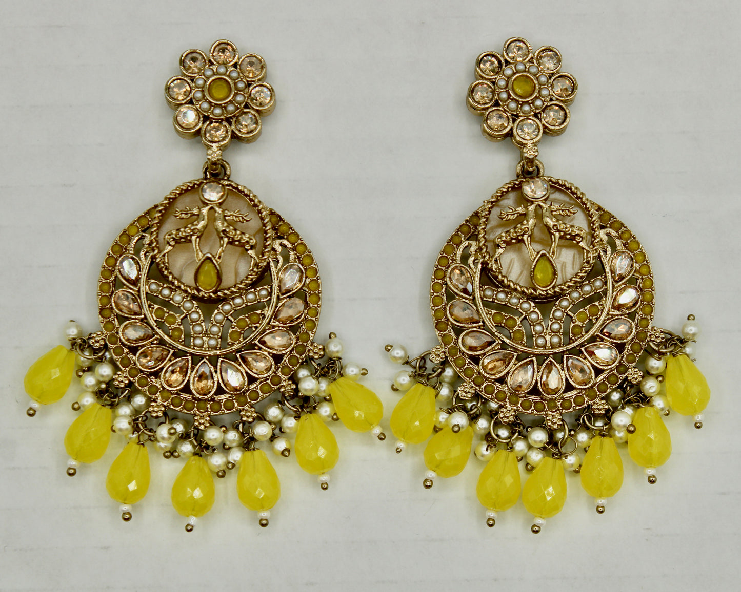 Kundan and Acrylic Bead Earrings - E552