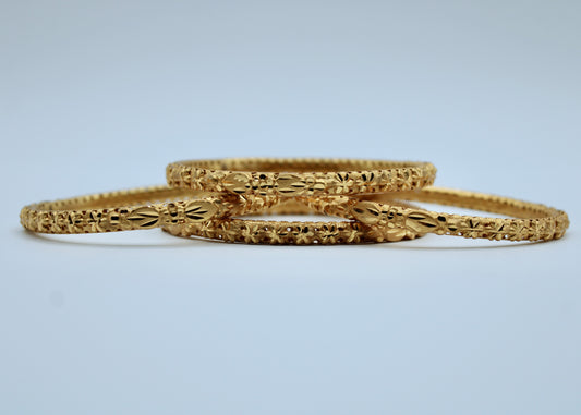 Traditional Golden Bangle Set - E2258