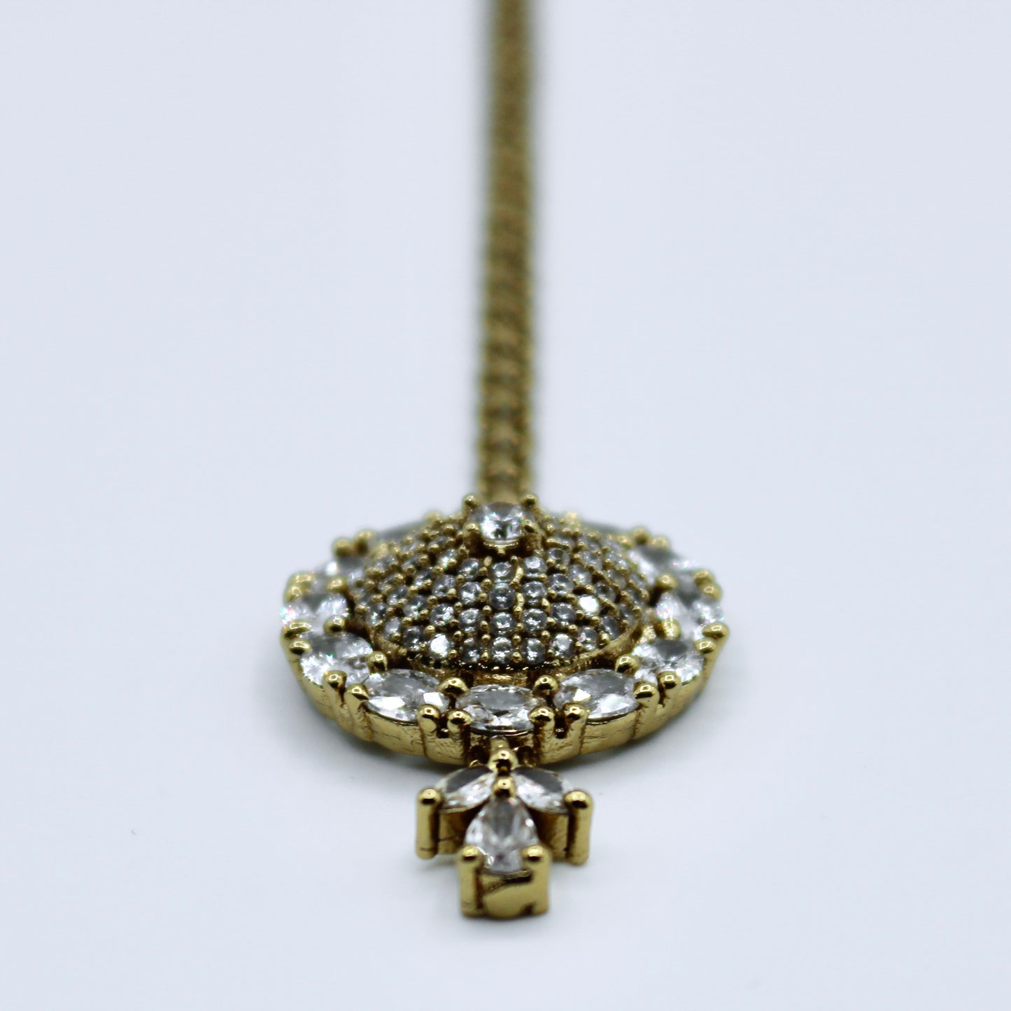 Golden Cubic Zirconia Teeka - E511