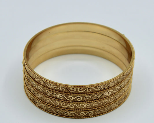 Traditional Golden Bangle Set - E2268