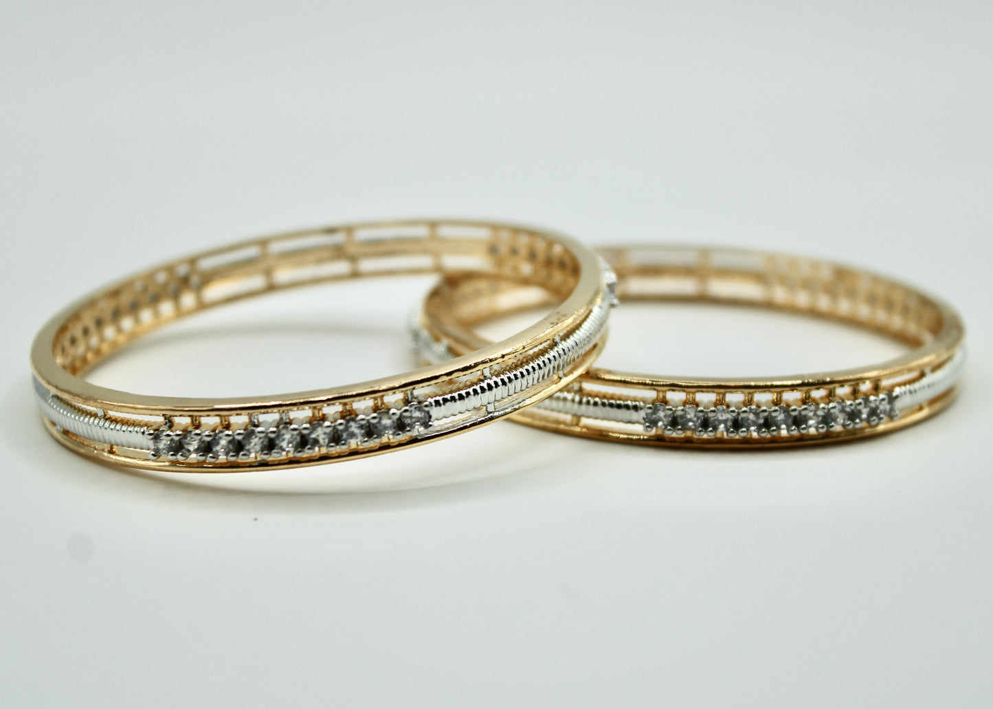Two-Toned Cubic Zironia Bangle Set - E2250