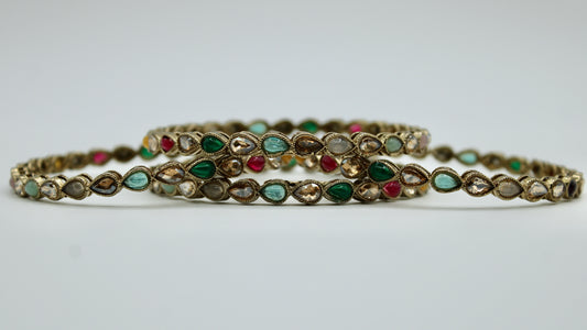 Faux Kundan Bangle Set - E2251