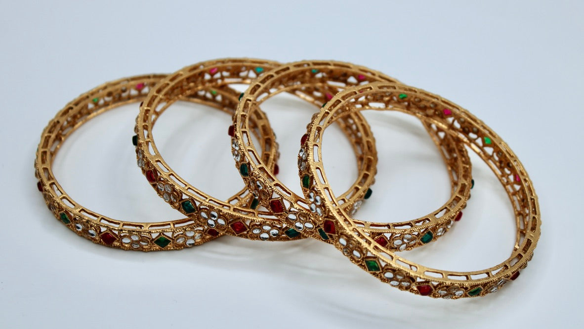 Faux Kundan Bangle Set - E2237