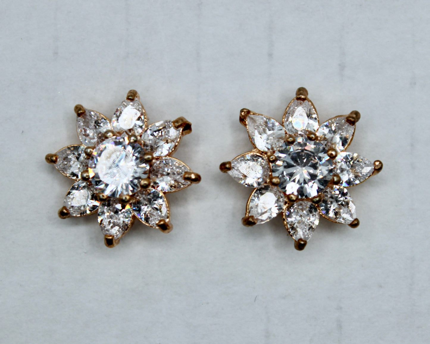 Floral Cubic Zirconia Statement Studs - E2320