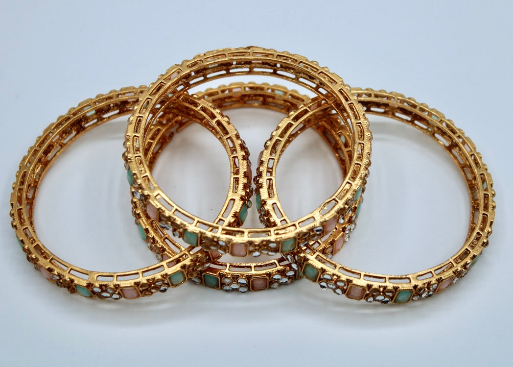 Faux Kundan Bangle Set - E2238