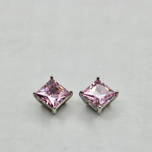 Princess-Cut Cubic Zirconia Studs - E2336