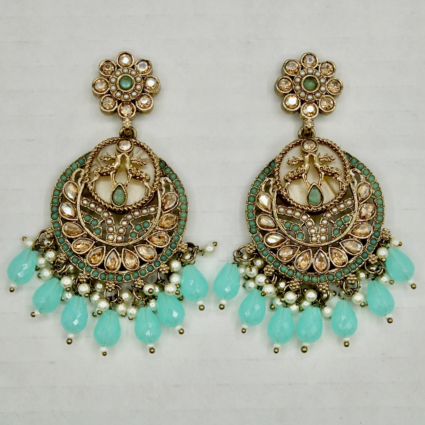 Kundan and Acrylic Bead Earrings - E552