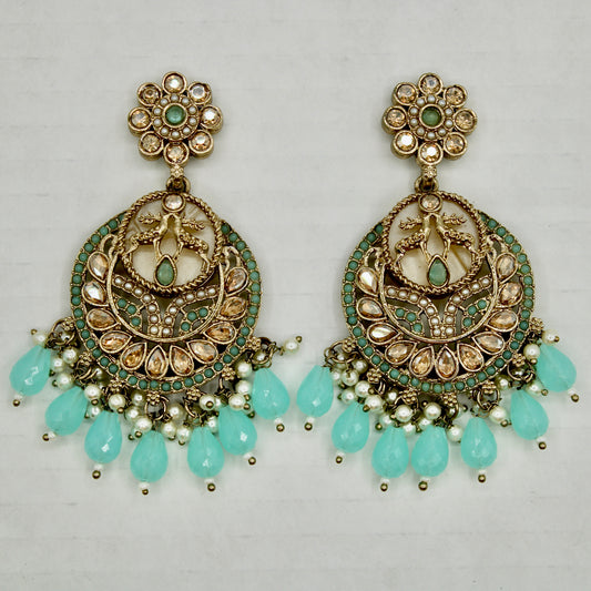 Kundan and Acrylic Bead Earrings - E552
