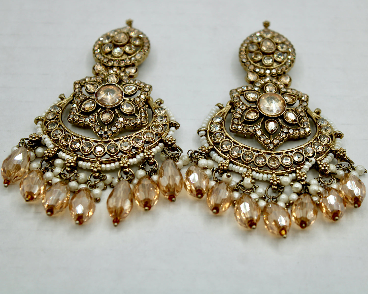 Faux Pearl and Kundan Earrings - E558